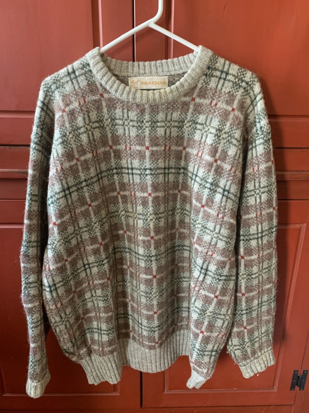 Vintage Braemar Plaid Wool Sweater - Women's Large